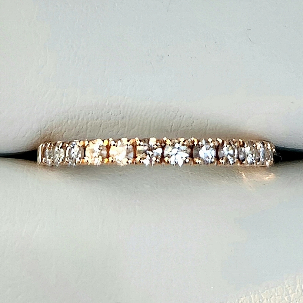 14k Rose Gold Charles & Colvard Forever One Moissanite Wedding Band Ring